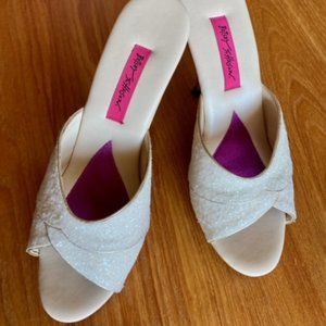 Betsey Johnson Open Toe Glitter Heels - NEVER WORN